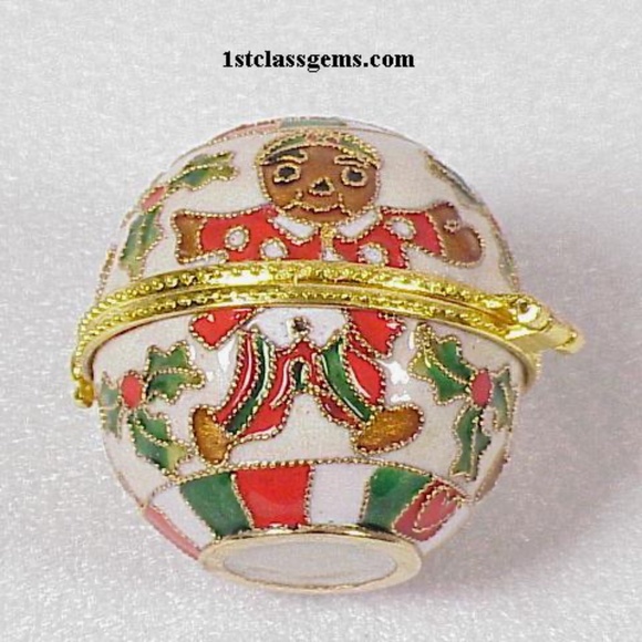 FINAL SALE PRICE NYCO International Cloisonne Mini Ball Box Ornament - Picture 2 of 4